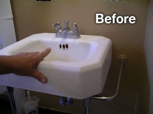 before bathroom sink
