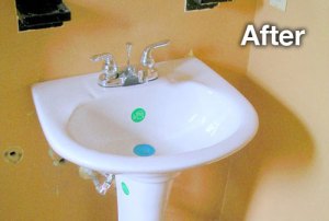 after pedestal sink