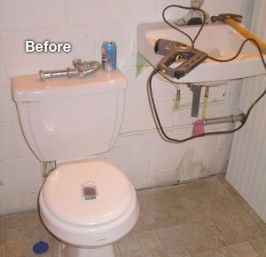 before bathroom remodel